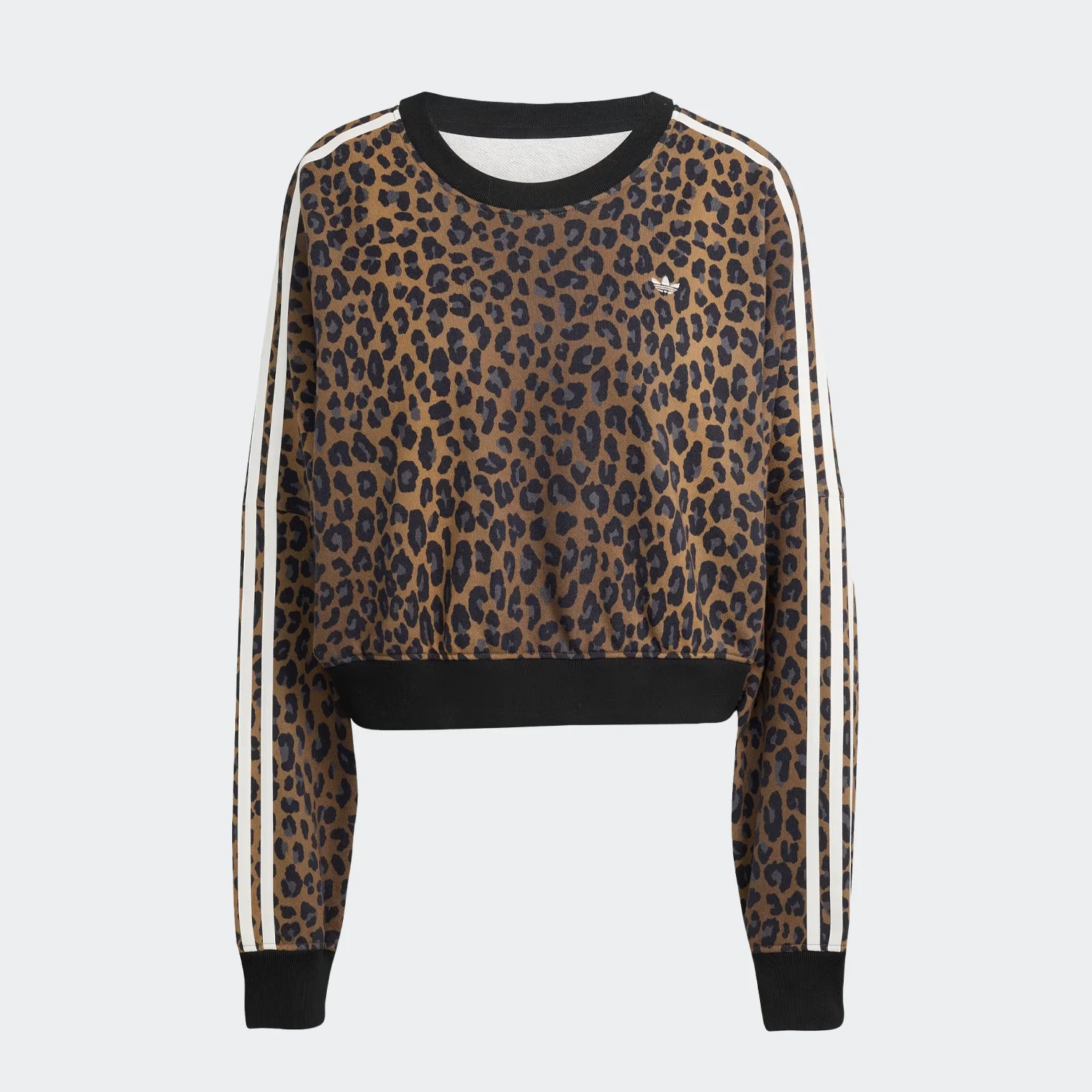 JW7303 (2) دورس زنانه آدیداس دورس زنانه آدیداس مدل Leopard Crewneck Sweatshirt - Image 1
